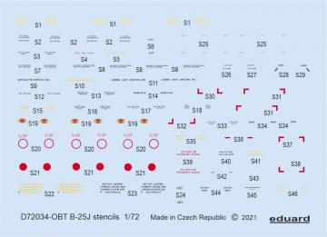 B-25J - Stencils [Revell] · EDU D72034 ·  Eduard · 1:72