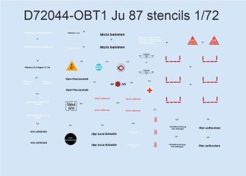 Junkers Ju 87 - Stencils · EDU D72044 ·  Eduard · 1:72