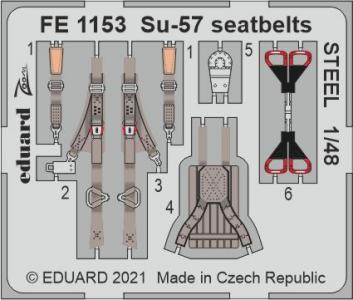 Sukhoi Su-57 - Seatbelts STEEL [Zvezda] · EDU FE1153 ·  Eduard · 1:48