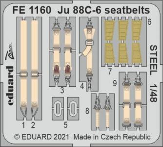 Junkers Ju 88C-6 - Seatbelts STEEL [ICM] · EDU FE1160 ·  Eduard · 1:48