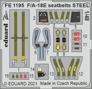 F/A-18E Super Hornet - Seatbelts STEEL [Meng Model] · EDU FE1195 ·  Eduard · 1:48