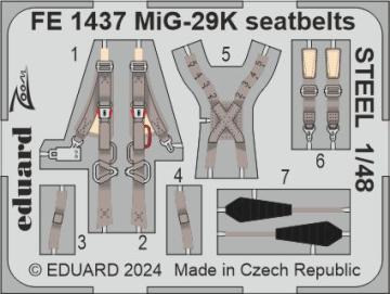 MiG-29K - Seatbelts - Steel [HobbyBoss] · EDU FE1437 ·  Eduard · 1:48