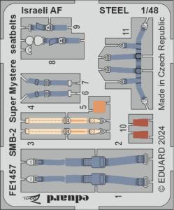 SMB-2 Super Mystere - Seatbelts Israeli AF - Steel · EDU FE1457 ·  Eduard · 1:48