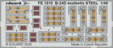 US B-24D Liberator - Seatbelts - Steel [HobbyBoss] · EDU FE1510 ·  Eduard · 1:48