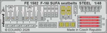 F-16I SUFA - Seatbelts - Steel [Great Wall Hobby] &middot; EDU FE1582 &middot;  Eduard &middot; 1:48