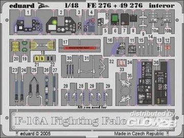 F-16A Plus Fighting Falcon - Interior · EDU FE276 ·  Eduard · 1:48