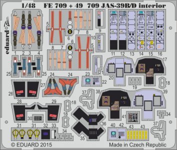 JAS 39 BD Two Seat Gripen - interior S.A. [Kitty Hawk] · EDU FE709 ·  Eduard · 1:48