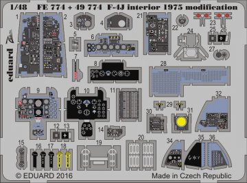 F-4J Phantom - interior 1975 modification [Academy] · EDU FE774 ·  Eduard · 1:48