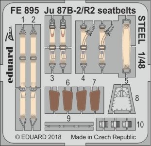 Junkers Ju 87 B-2/R2 - Seatbelts STEEL [Airfix] · EDU FE895 ·  Eduard · 1:48