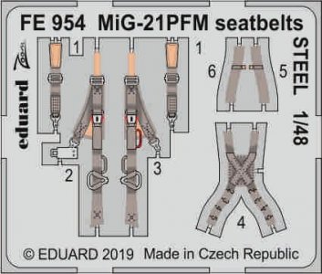 MiG-21PFM - Seatbelts STEEL [Eduard] · EDU FE954 ·  Eduard · 1:48