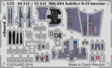 MIG-29A Fulcrum (Izdeliye 9.12)  - Interior [Trumpeter] · EDU SS541 ·  Eduard · 1:72