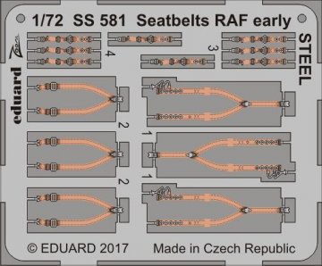 Seatbelts RAF early STEEL · EDU SS581 ·  Eduard · 1:72