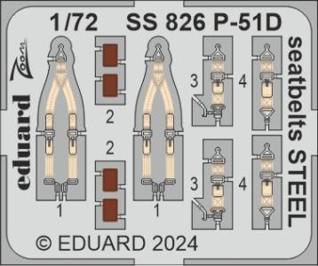 P-51D - Seatbelts - Steel · EDU SS826 ·  Eduard · 1:72