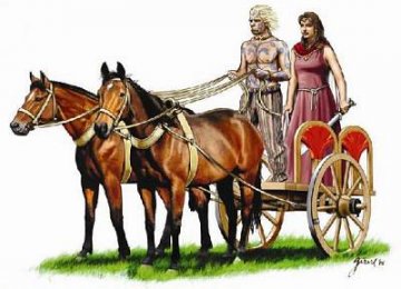 Gallic Chariot with Warrior Queen &middot; HAT 8140 &middot;  H�T Industrie &middot; 1:72