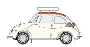 Subaru 360 Delux mit Dachtr�ger &middot; HG 620622 &middot;  Hasegawa &middot; 1:24