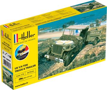 US 1/4 Ton Truck Trailer - Starter Kit &middot; HE 56997 &middot;  Heller &middot; 1:72