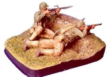 WWII U.S. Infantry(2) - 2 Figures w/base · HF 527 ·  Hobby Fan · 1:35