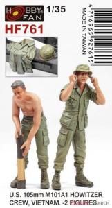 U.S. 105mm M101A1 howitzer crew of vietnam war - 2 Figures · HF 761 ·  Hobby Fan · 1:35