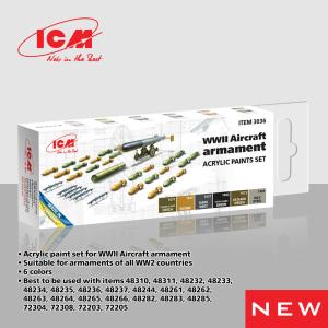 Acrylic Paint Set - WWII Aircraft armament [6 x 12 ml] &middot; ICM 3036 &middot;  ICM