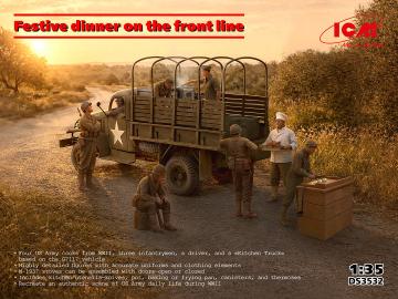 Festive dinner on the front line (WWII US Army Kitchen Truck, US Field Stove M1937 with cooks) &middot; ICM DS3532 &middot;  ICM &middot; 1:35