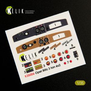 Opel Blitz 3ton 4x2 - Interior 3D-Decals [Tamiya] &middot; KEL K35006 &middot;  Kelik &middot; 1:35