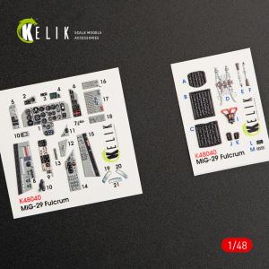 MiG-29A (9-12) Fulcrum - Interior 3D-Decals [GWH] &middot; KEL K48040 &middot;  Kelik &middot; 1:48