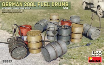 German 200L Fuel Drum Set WW2 · MA 35597 ·  Mini Art · 1:35