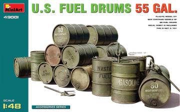 U.S. Fuel Drums 55 Gal. · MA 49001 ·  Mini Art · 1:48