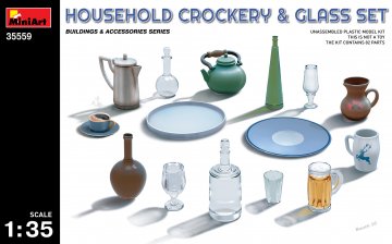 Household Crockery & Glass Set &middot; MA 35559 &middot;  Miniart &middot; 1:35