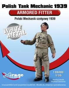 Polish Tank Mechanic 1939 Armored Fitter - White Metal · MG 135003 ·  Mirage Hobby · 1:35