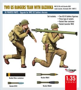 Two US Rangers Team with Bazzika &middot; MG 350002 &middot;  Mirage Hobby &middot; 1:35