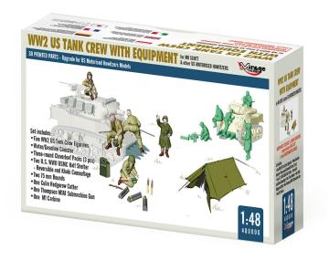 WW2 US Tank Crew with Equipment · MG 480006 ·  Mirage Hobby · 1:48