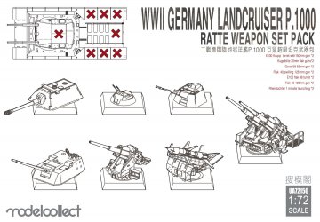 WWII Germany Landkreuzer P1000 Ratte - Weapon set pack · MOD UA72150 ·  Modelcollect · 1:72