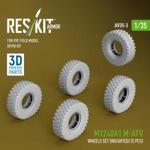 M1240A1 M-ATV - Wheels set (weighted) (5 pcs) [Rye Field Model] (3D Printed) &middot; RSK AV350003 &middot;  ResKit Models &middot; 1:35