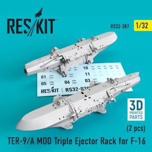TER-9/A MOD Triple Ejector Rack for F-16 (2 pcs) (3D Printed) &middot; RSK RS320387 &middot;  ResKit Models &middot; 1:32