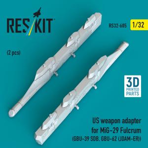 US weapon adapter for MiG-29 Fulcrum (2 pcs) (GBU-39 SDB, GBU-62 (JDAM-ER)) (3D Printed) &middot; RSK RS320605 &middot;  ResKit Models &middot; 1:32
