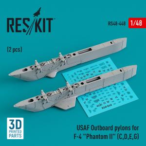 USAF Outboard pylons for F-4 Phantom II (C,D,E,G) (2 pcs) (3D Printed) · RSK RS480448 · ResKit Models · 1:48 USAF Outboard pylons for F-4 Phantom II (C,D,E,G) (2 pcs) (3D Printed) · RSK RS480448 · ResKit Models · 1:48