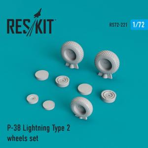 P-38 Lightning type 2 - Wheels set &middot; RSK RS720221 &middot;  ResKit Models &middot; 1:72