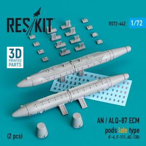 AN / ALQ-87 ECM pods late type (2 pcs) (F-4, F-111, AC-130) (3D Printed) &middot; RSK RS720442 &middot;  ResKit Models &middot; 1:72