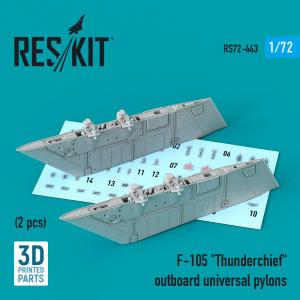 F-105 Thunderchief - Outboard universal pylons (2 pcs) (3D Printed) &middot; RSK RS720443 &middot;  ResKit Models &middot; 1:72