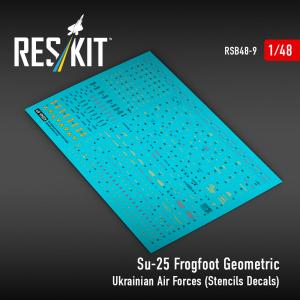 Su-25 Frogfoot Geometric Ukrainian Air Forces (Stencils Decals)(1/48) &middot; RSK RSB480009 &middot;  ResKit Models &middot; 1:48