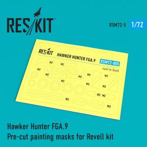 Hawker Hunter FGA.9 - - Pre-cut painting masks [Revell] &middot; RSK RSM720005 &middot;  ResKit Models &middot; 1:72