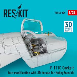 F-111C Cockpit late modification with 3D decals [HobbyBoss] (3D Printed) &middot; RSK RSU480199 &middot;  ResKit Models &middot; 1:48