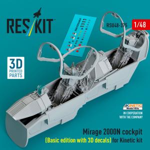 Mirage 2000N cockpit (Basic edition with 3D decals) [Kinetic] (3D Printed) &middot; RSK RSU480375 &middot;  ResKit Models &middot; 1:48