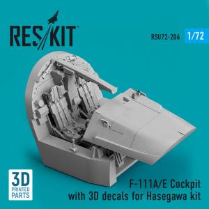 F-111A/E Cockpit with 3D decals [Hasegawa] (3D Printed) &middot; RSK RSU720206 &middot;  ResKit Models &middot; 1:72