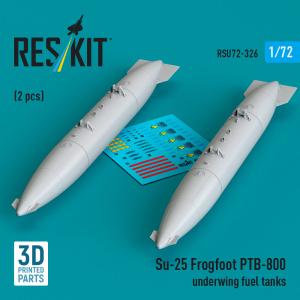 Su-25 Frogfoot PTB-800 underwing fuel tanks (2 pcs) (3D Printed) &middot; RSK RSU720326 &middot;  ResKit Models &middot; 1:72