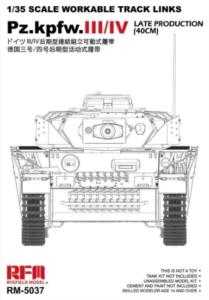 Workable track links - Pz.III/IV.late production (40cm) · RFM 5037 ·  Rye Field Model · 1:35