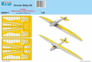 Grunau Baby IIB Mask Canopy, Fabric Flying / Control Surfaces · SH M48017 ·  Special Hobby · 1:48