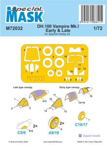 DH.100 Vampire Mk.I Early & Late - Mask · SH M72032 ·  Special Hobby · 1:72