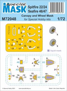 Spitfire Mk.22/24 and Seafire Mk.46/47 - Mask &middot; SH M72048 &middot;  Special Hobby &middot; 1:72